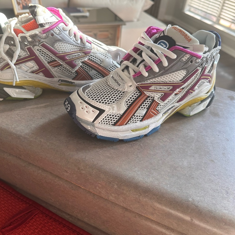 Balenciaga ASICS Runner Sneaker in multicolor mesh and nylon; Euro 39